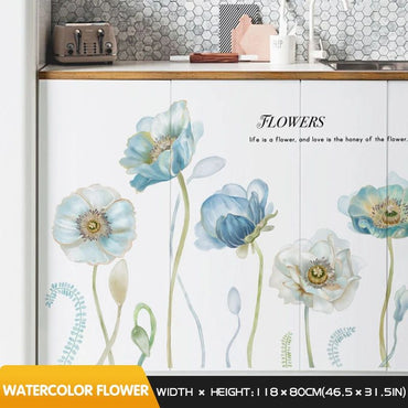 Ink Wall Stickers Wash Peach Blossom For Living Room Bedroom Home Flower Background Wall Decor Self-adhesive Sticker Wallpaper