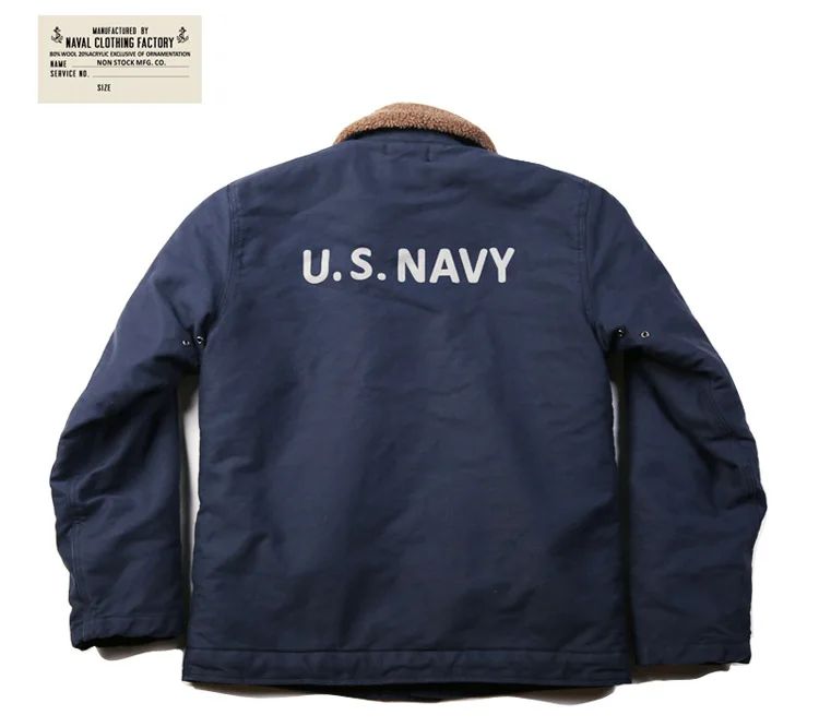 NON STOCK USN N-1 Deck Jacket Sherpa Lining Military Style Men Warm Coat 3 Colors