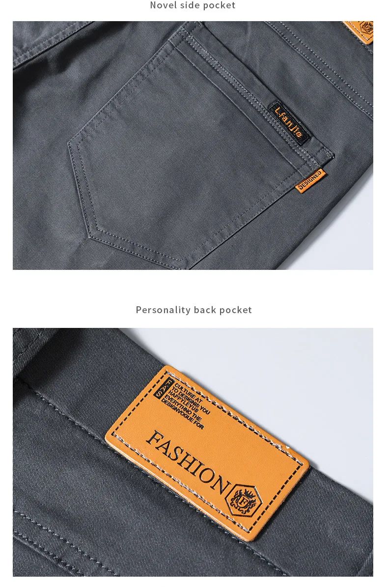 2024 Men's High Quality Pure Cotton Classic Solid Color Casual Pants Business Stretch Cotton Slim Straight Brand Trousers Male