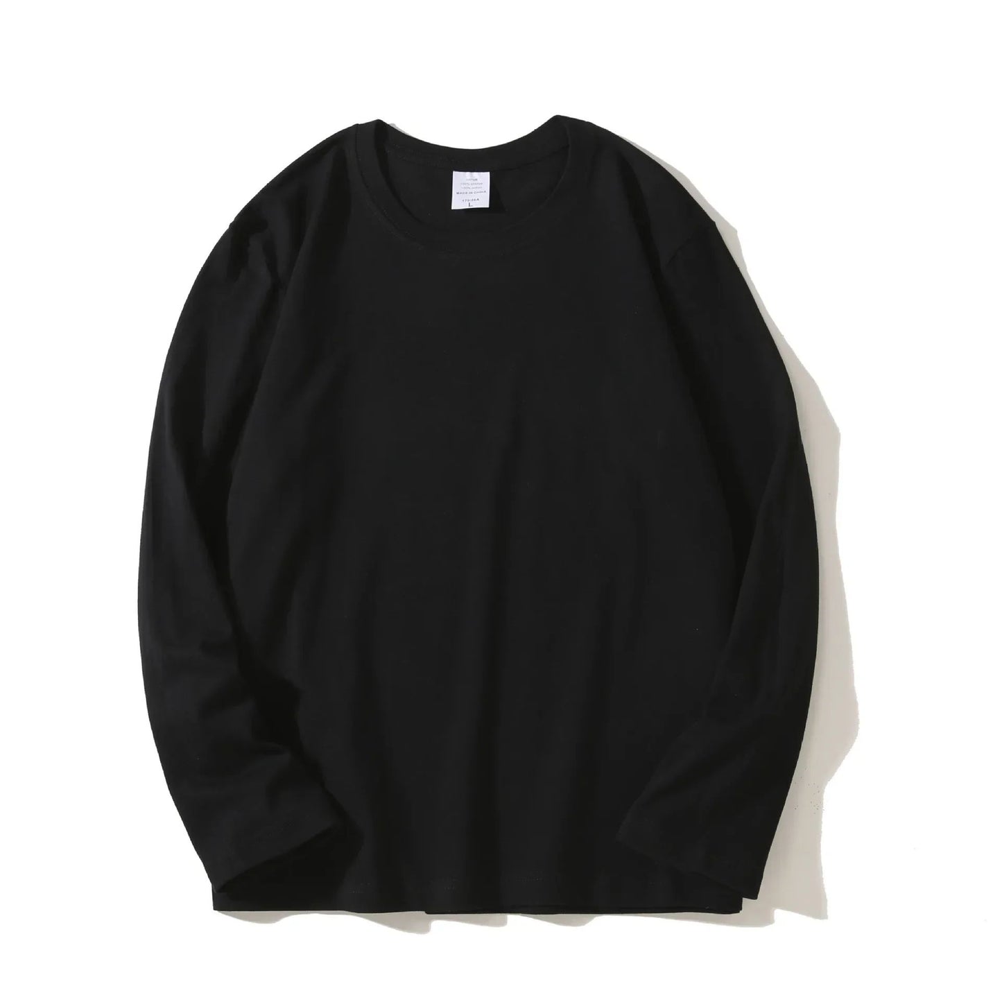 Heavy Cotton Men's Long Sleeve T Shirt Solid Color Cotton Bottom Shirt Half Sleeve 100% Cotton T Shirt Korean Tee