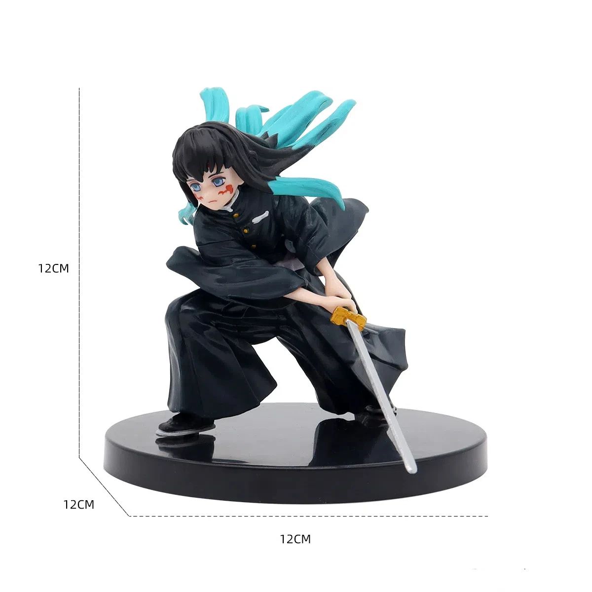 Anime Demon Slayer Tanjirou Muichirou Mitsuri Zenitsu Postura de Combate Action Figure PVC Modelo Suporte Decoração de Mesa Boneca Brinquedo Presentes