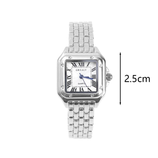 Women New Fashion Square Watches Gold Stainless Steel Strap Luxury Ladies Quartz Wristwatches Qualities Female Roman Clock Gift