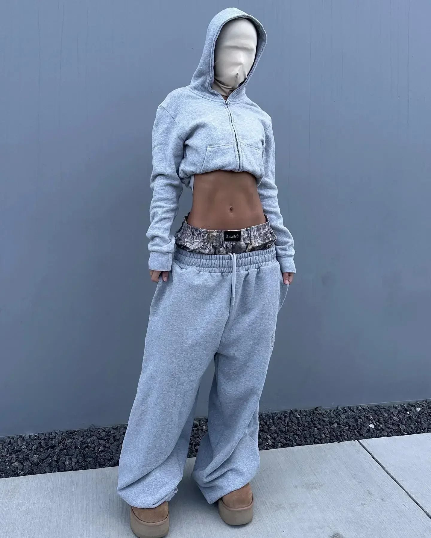 Y2K Harajuku High Waisted pants Streetwear fashion high quality Double Waisted Embroidered Sweatpants new Hip Hop Wide Leg Pants
