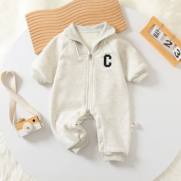 2024 Macacões de Bebê Outono Inverno Forro Grosso Macacões Meninos Forro de Pelúcia Roupas Infantis Roupa de Menino