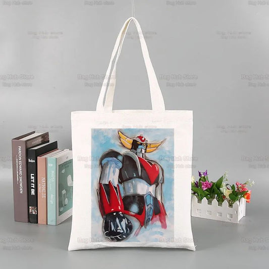 Manga Goldorak Ufo Robo Shopper Bags Shopping Bag Tote Bag Anime Mazinger Grendizer Shoulder Bag Canvas Bags Large Handbag