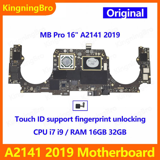 Placa-mãe Original A2141 i7 i9 16 GB 32 GB para MacBook Pro 16" A2141 Placa Lógica com Touch ID 2019 820-01700-A