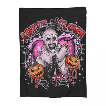 Terrifier 3 Christmas Blanket Velvet Spring/Autumn Halloween Clown Portable Thin Throw Blanket for Sofa Travel Bedspreads