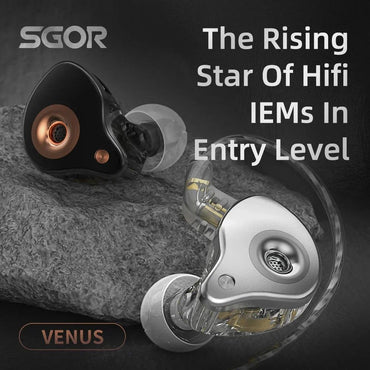 SGOR VENUS HIFI In Ear Earphones Dynamic Headphones IEM Monitor Earbud Super Bass Headset Noise Cancelling For KZ Castor EDX PRO