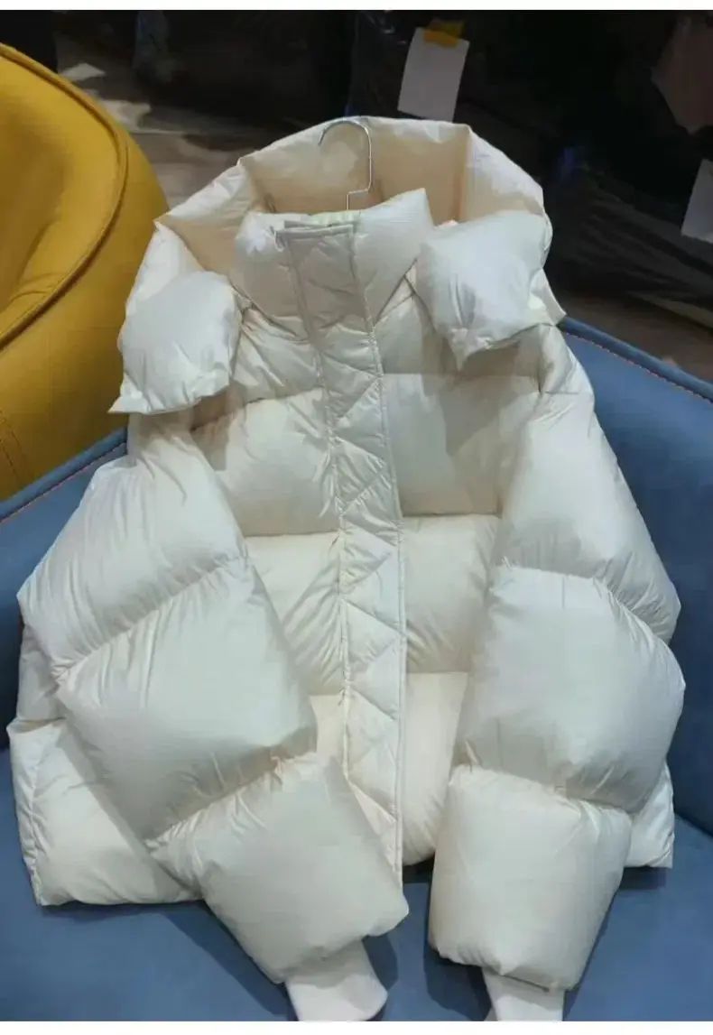 Hooded Cotton Jacket Women 2025 New Thickened Warm Long Sleeved Outwear Winter Korean Loose Solid Color Versatile Short Coat