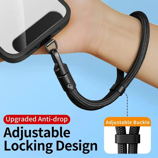 Anti-drop Mobile Phone Lanyard Universal Adjustable Short Wrist Straps with Self-locking Design Durable Polyester Phone Strap