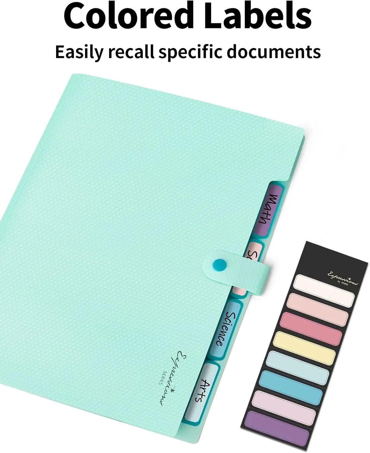 Expandable File Folder, Letter Size Organ Organizer, 5 File Pockets, Portable Organizer for School Office Supplies