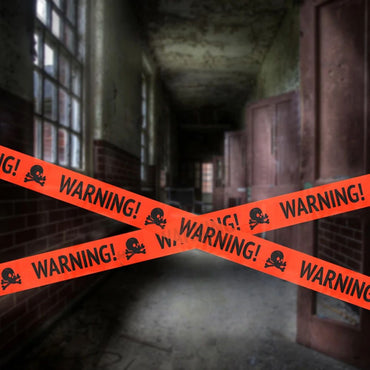 Runto 5M Halloween Warning Line Prop ,Happy Halloween Party Decoration ,Haunted House Horror Atmosphere Decoration Props