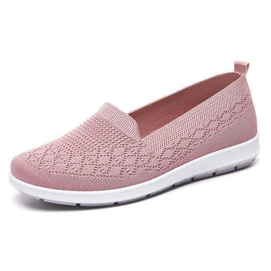 Spring Summer Breathable Knitted Flats for Women 2025 Comfortable Slip On Mom Shoes Woman Slip On Non Slip Casual Sneaker Female