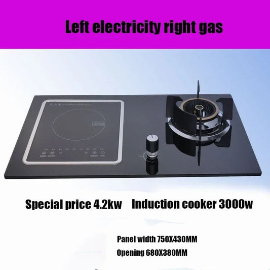 Desktop 220v Household Built-in Electric Dual-purpose Gas Stove Induction Cooker Natural Gas/Liquefied Petroleum Gas Single-burn