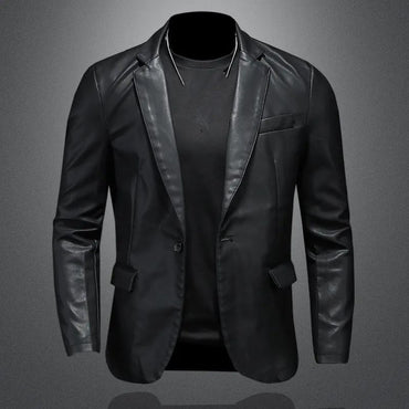Leather Jackets PU Casual New Mens Slim Fit Motorcycle Coats Turn Down Collar Black Moto Biker Leather Suede Outerwear Men 5XL