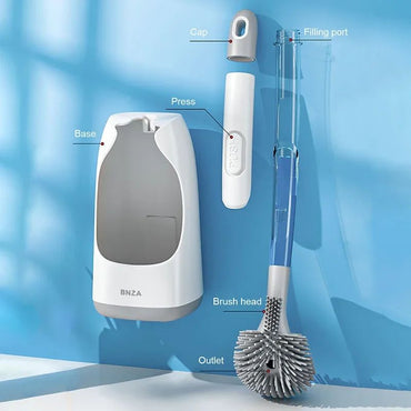 Escova de Silicone para Vaso Sanitário Acessórios WC Escova WC Sem Cantos Mortos Limpeza Doméstica Cerda Macia Artefato Banheiro Toucadores