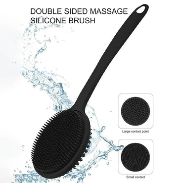 1pc Long Handle Bath Brush Silicone Body Brushes Back Ball Brush Soft Back Body Scrub Exfoliation Shower Massage Body Wash Brush