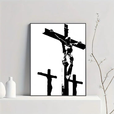 Son of God Jesus Cross Holy Light Wall Art, HD Canvas Print Poster, Suitable for Home, Living Room, Room Decoration Painting
