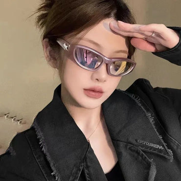 Women Y2k Sunglasses Vintage Punk Men's Sun Glasses Retro Oval Eyewear Outdoor Cycling Goggle UV400 Gafas De Sol