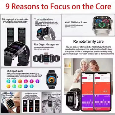 2025 Novo Smartwatch Tela AMOLED de 2.04 polegadas Chamada Bluetooth IP68 À Prova D'água 650mA Smartwatches Esportivos Masculinos Android Grau Militar