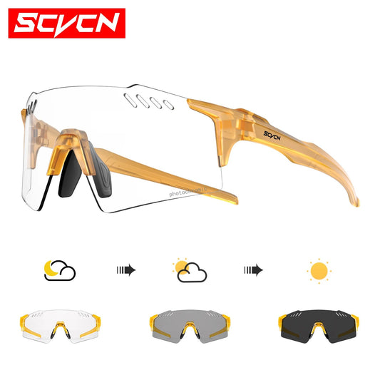 SCVCN Outdoor Photochromic Sunglasses Sports Bike Cycling Glasses Man MTB Climbing Glasses Eyewear Women Driving Bicycle Goggles