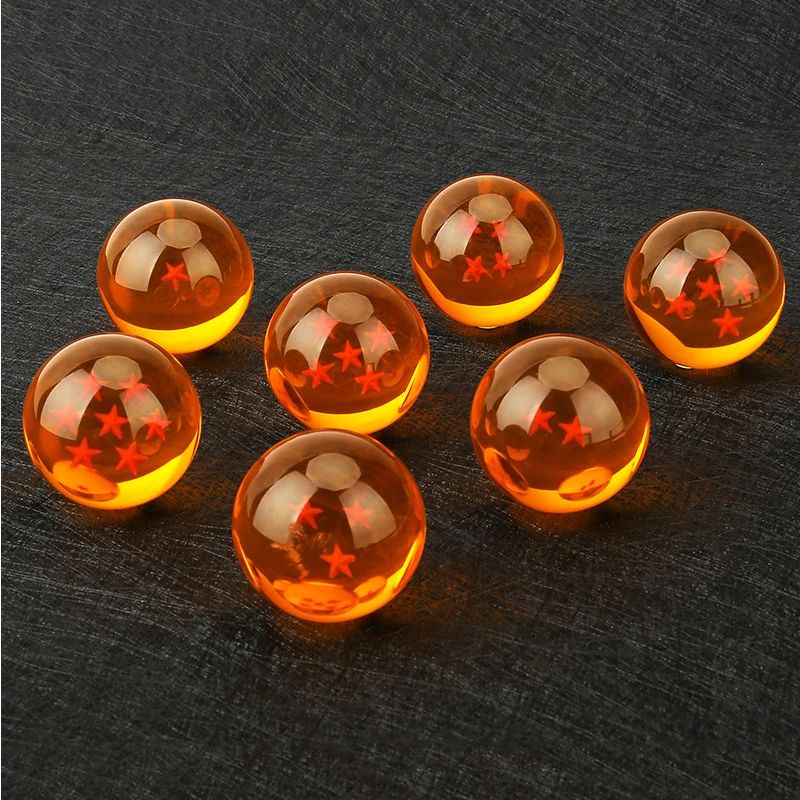3,5cm 1:1 Bola de Resina 7 Peças / Conjunto Brinquedos de Bonecos de Ação Coleção de Pedidos Shenron Modelo de Anime Presente de Natal