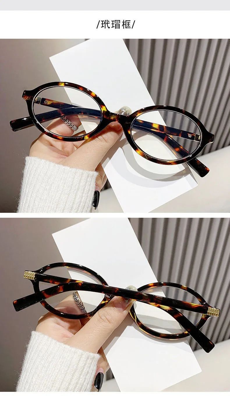 New Vintage Oval Frame Myopia Glasses for Women Men Anti Blue Light Near Sight Eyeglasses KoreanStyle Unisex Fashionable Eyewear