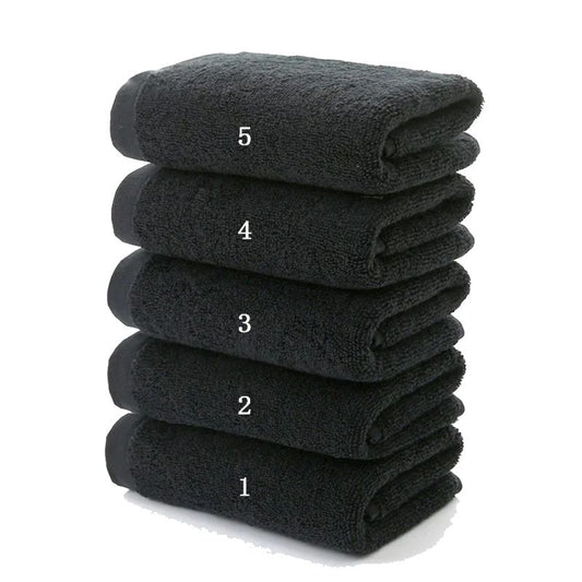 5/4 piece 100% Cotton Black Face Towel No Fading Bath Towels Large Men's Beach Towel for Hotel Corporate Gift DropShip Available
