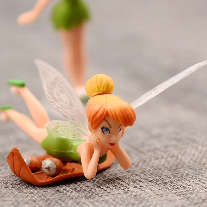 Tinker Bell 6 peças Conjunto de Bonecos de Ação de PVC para Meninas, Brinquedos de Contos de Fadas, Bonecas de Anime Colecionáveis para Crianças Meninas, Presentes de Bonecas Disney