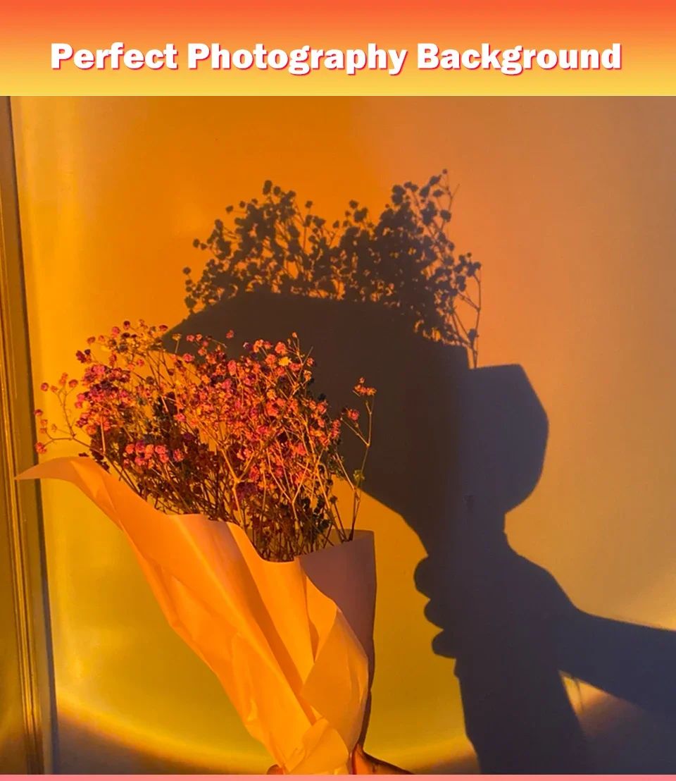 USB Sunset Lamp Sunset Projector Mood Light Living Room Bedroom Night Light Indoor Decor Bar Atmosphere Photography Background