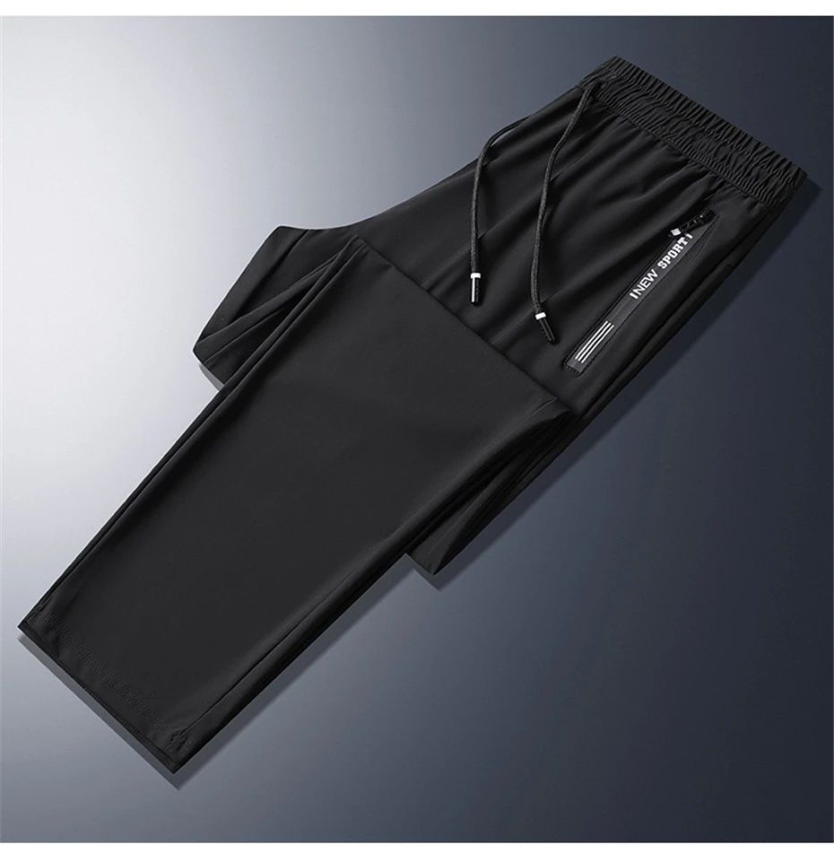Summer Cool Pants Men 8XL Plus Szie Sweatpants Fashion Casual Stretch Pants Male Big Size 7XL 8XL Summer Trousers Black Grey