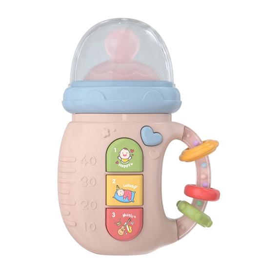 Educational Rattles Toy Musical Feeding Bottle Pacifier Newborn Soft Glue Teether Baby Mobile Rattles Toys Soothing Vocal Music
