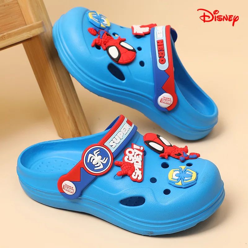 Disney Children's Hole Slipper Summer Boy Fashion Cartoon Spiderman Sandals Kids Beach Shoes Soft Bottom Toddler Home Slipper