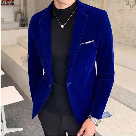 Mens Blazer Men's Fashion Business Corduroy Shirt Gentleman British Style Casual Slim-fit Wedding Work Mens Blazer Jacket 5XL