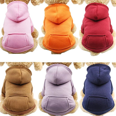 Moletons Sólidos para Cães Roupas para Pets Pequenos Casacos Jaquetas Moletom para Chihuahua Fantasia de Gato Roupinhas de Algodão para Pets