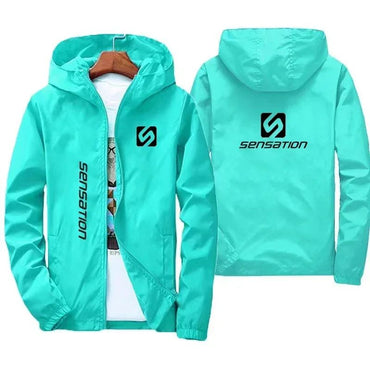 New men's daily large-sized waterproof street jacket, sun-protective windbreaker, and autumn hooded mountain bike jacket