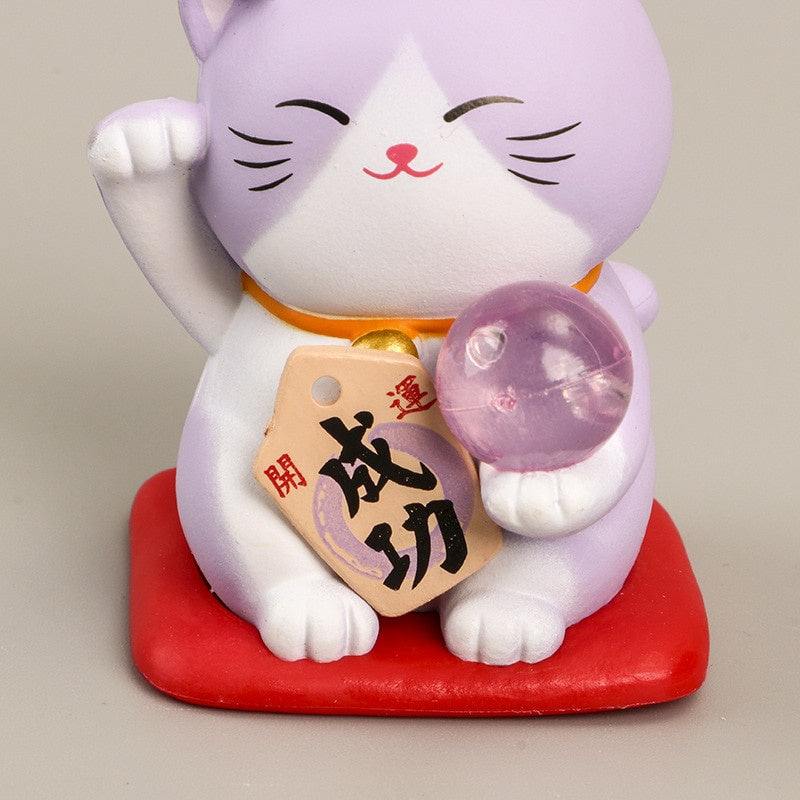 1 unidade Desenho Animado Japonês Gato da Sorte Estatueta 3D Modelo Animal Presente Ornamento de Carro Decoração Artesanal Doméstica Decoração de Vidro Acessórios DIY