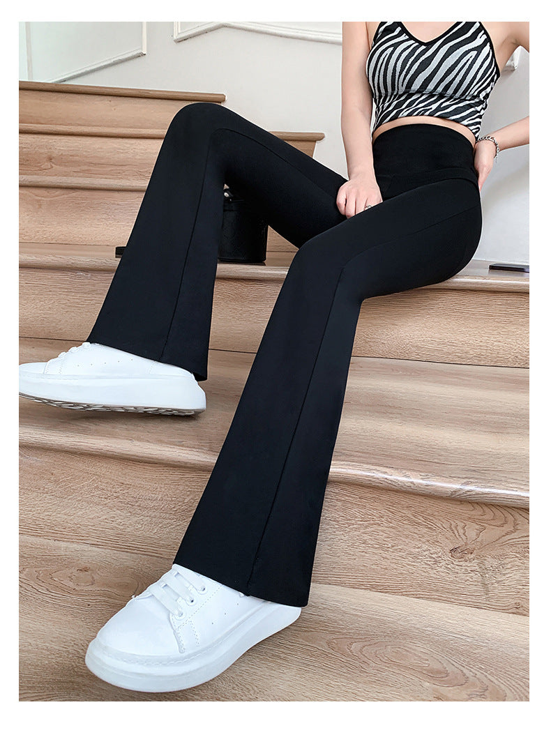Women Flare Pants Slim High Waist Solid Sexy Shark Flare Pants Fashion Casual St