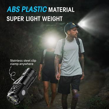 Portable Mini LED Handheld Flashlight Powerful Fingertip Torch Outdoor Waterproof Hiking Camping Flash Light with Pen Clip