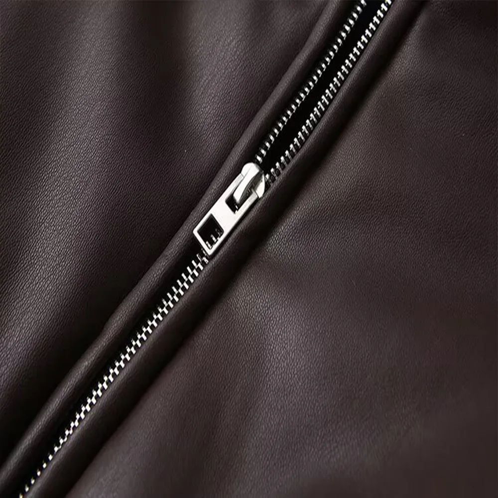 2025 Fall Winter Faux Leather Jacket for Women Oversized Streetwear Cotton Padded Parkas Short Bomber Coat Warm