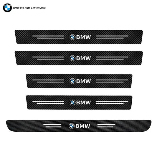 Car Door Automobile Scraper Protection Universal Pedal Protection Sticker Carbon Fiber Grain Automobile Threshold Strip For BMW