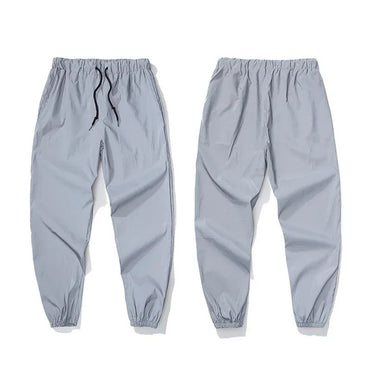 Night Reflective Casual Pants Men's Elastic Waist Fashion Skateboard Trousers Streetwear Hip Hop Harajuku Jogger Sweatpants Male
