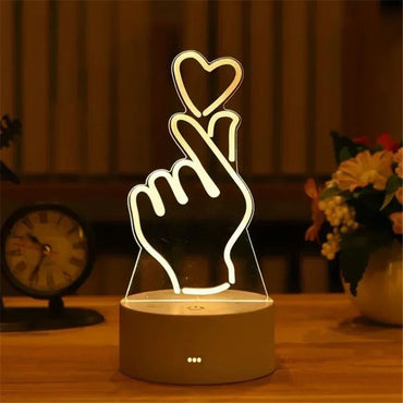 USB Operated 3D Acrylic LED Night Light Festival Birthday Kids Gifts Bedroom Bedside Decor Night Lamp Home Novelty Lighting