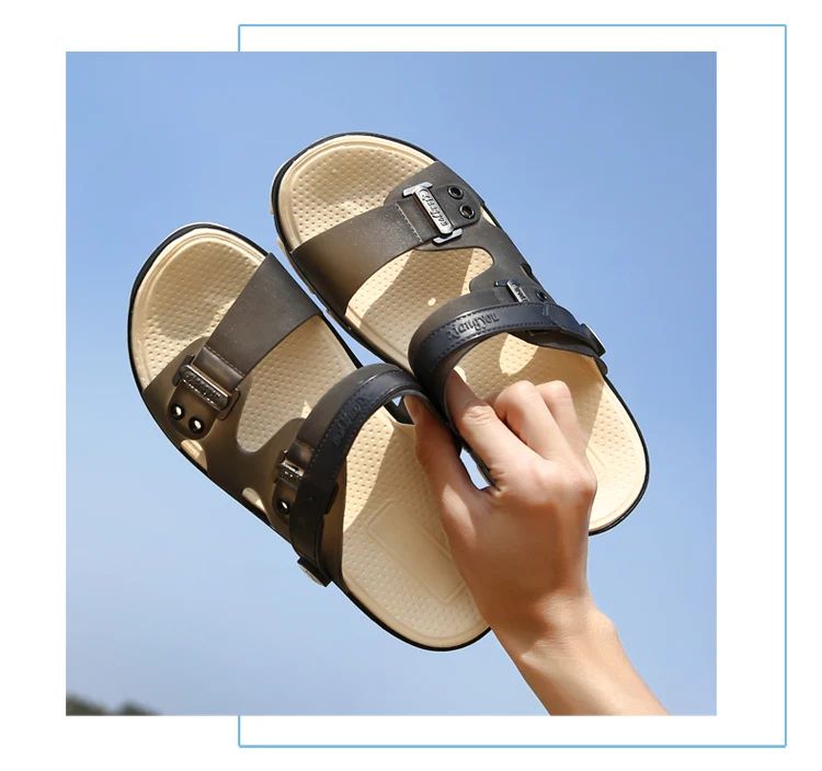 Summer Sandals Men Slippers Outdoor Beach Casual Shoes Zapatos De Hombre Indoor Durable Anti Slip Peep Toe New