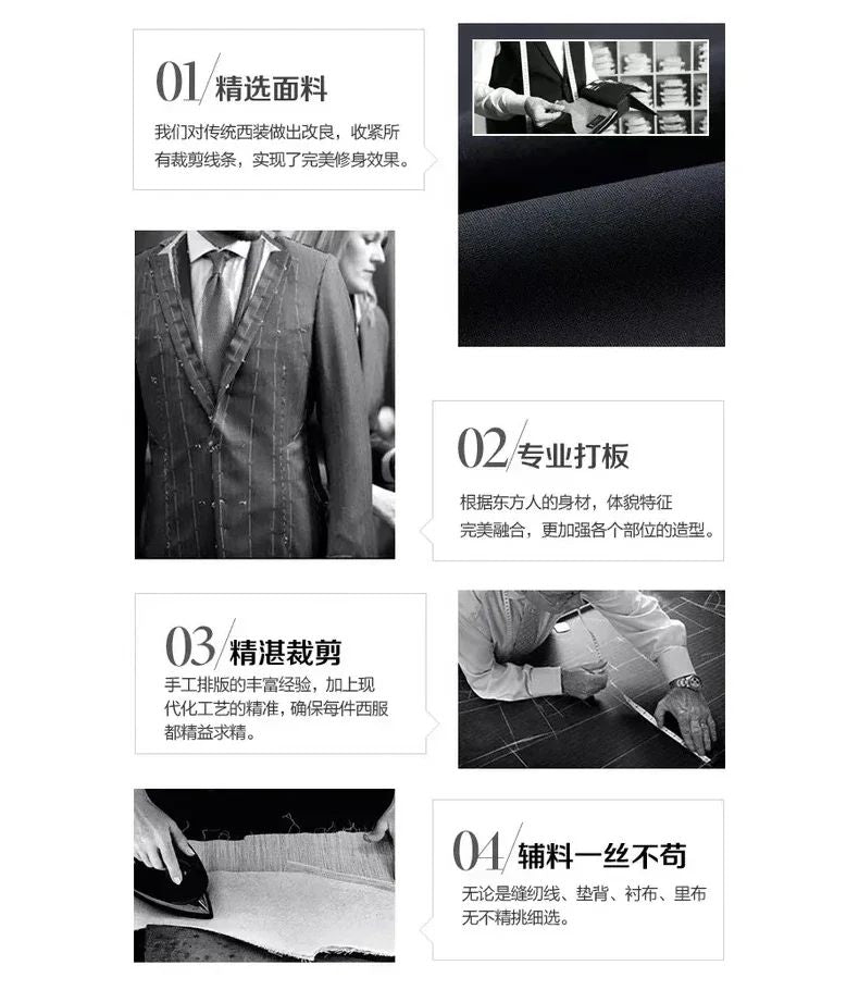 S-8XL (Blazer+ Pants) Men's Fashion Business Casual Outdoor Gentleman Trend Single Breasted Wedding Slim-fit British Style Suit