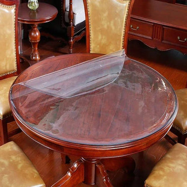 Transparent PVC Round Table Carpet Waterproof Tablecloth Kitchen Pattern Table Cover Glass Soft Cloth Dining Table Mat