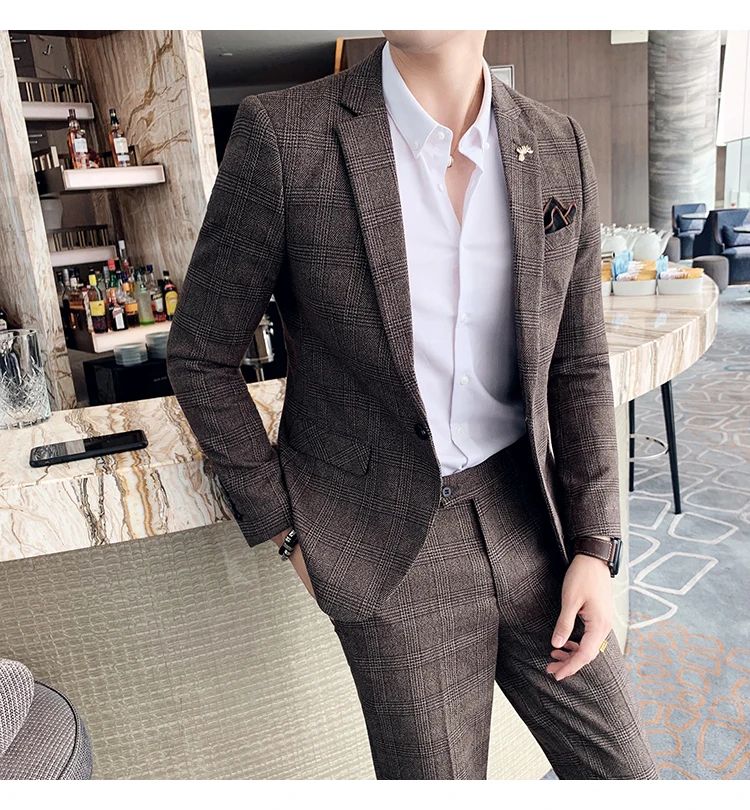 Blazer Plus Size 7XL Men's Blazer Fashion Business Italian Style Linen Leisure Wedding for Office Workers Assembling A Blazer