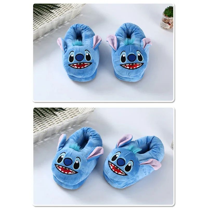 Disney Stitch Cosplay Desenho Animado Chinelos de Pelúcia Anime Inverno Quente Chinelos de Algodão Kawaii Masculino Feminino Casal Sapatos de Interior Presente de Natal