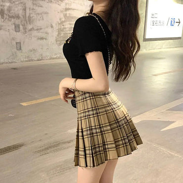 Plaid Half Length Skirt Women's A-line Short Skirt High Waist Girl Skirt Ropa Mujer Mini Skirts Clothes for Women