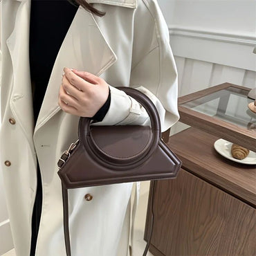 Solid Color Pu Leather Elegant Tote Bag, Versatile; Vintage Small Square Bag, Stylish Shoulder Crossbody Bag for Work Occasions